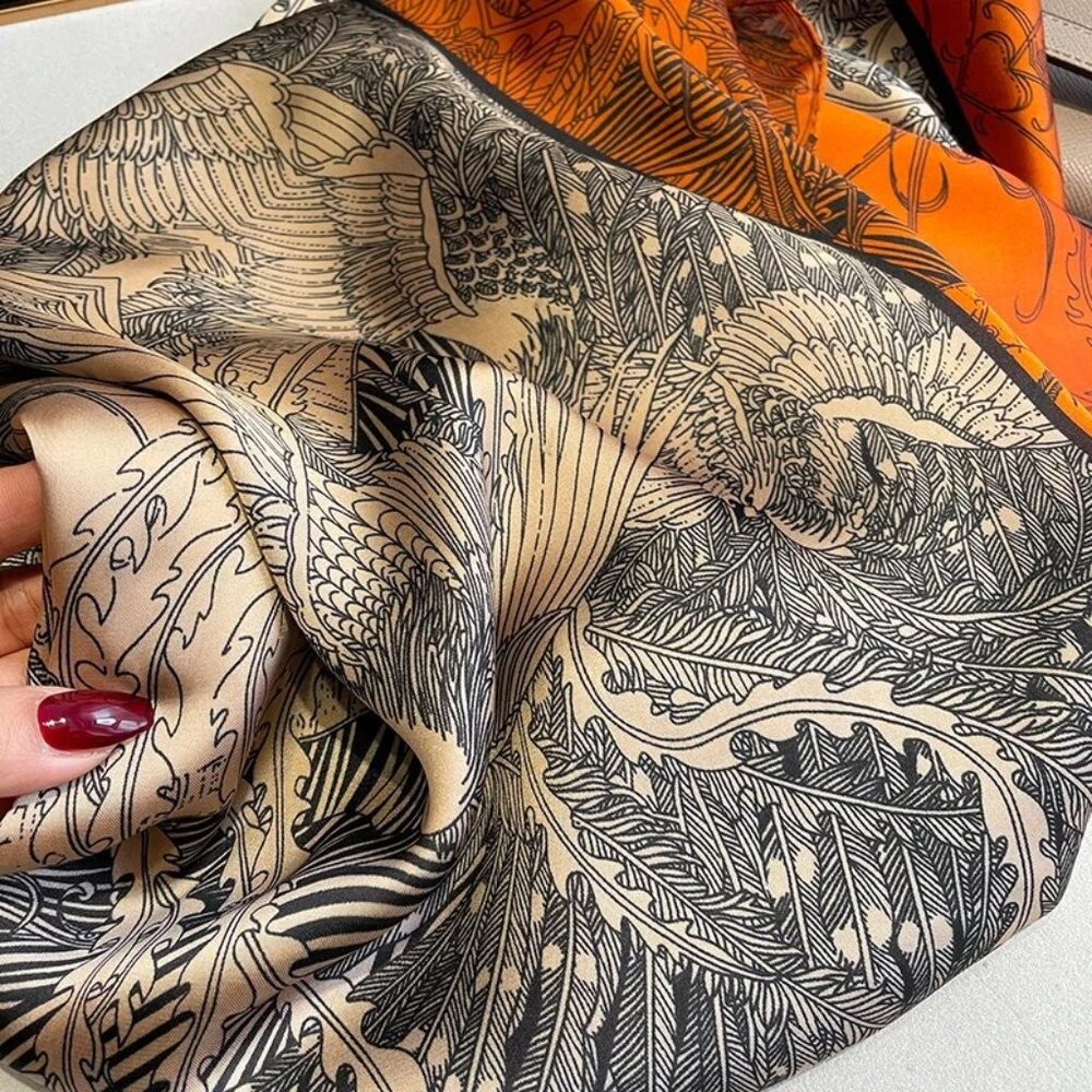 2/$30 NEW Colorful Bohemian Nature Mosaic Printed Silky Fashion Scarf - Picture 4 of 12